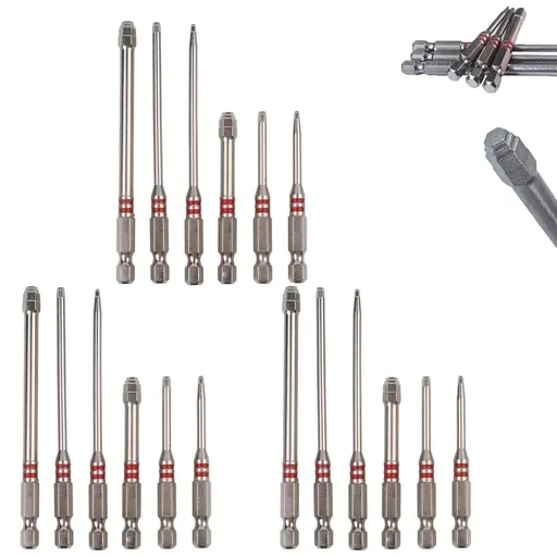 18-Piece Screwdriver Bit Set: Featuring Magnetic Hexagonal Shanks and a Unique Pagoda-Shaped Internal Hex Design, A Single Bit Can Tighten Nuts Ranging from 1.5mm to 6mm for Drills, Wrenches (18)