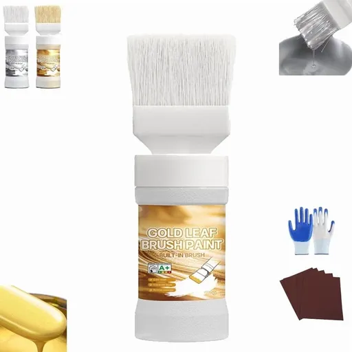 Water-Based Metallic Paint with Built-In Brush, 180g,For Metal, Radiators, Railings & Doors, 180g DIY Restoration Paint, Mess-Free Touch up Paint