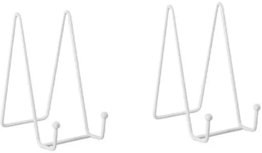 pieces - Plate stand - Display - Holder - Decorative plates - Books - Photo frame stand - Plates - Rack - Kitchen cabinet - Metal - white - 7.5*14 cm