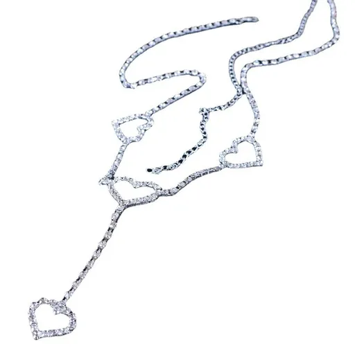 Rhinestone Body Chains Belt Crystal Waist Chains Heart Pendant Summer Beach Body Jewelry Festival Belt Belly Jewelry for Women