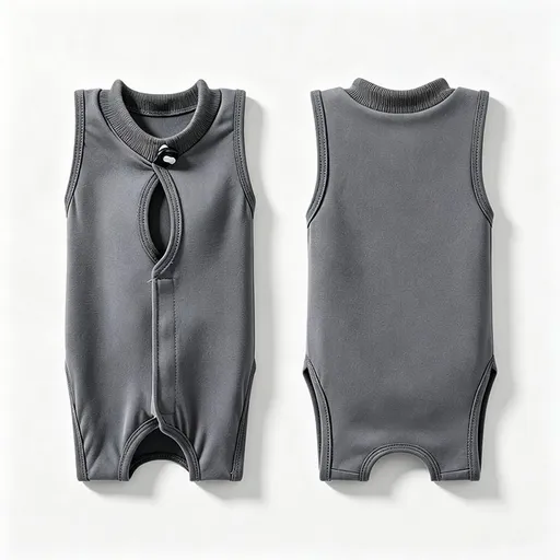 Grey Pet Recovery Suit M Size (Approx.2-4 kg) - Modal Stretch Post Surgery Bodysuit, Breathable Abdominal Coverage and Anti Licking Clothing for Cats and Dogs
