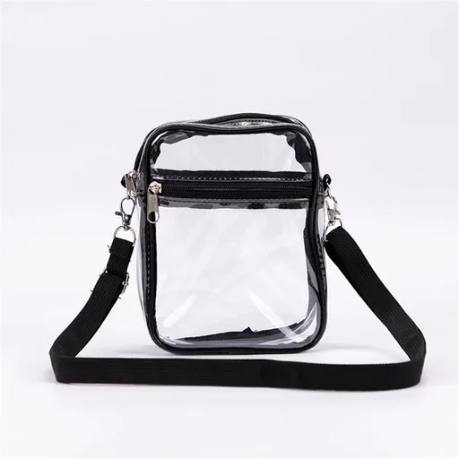 Clear Crossbody Purse Bag, Clear Bag Stadium with Front Pocket for Concerts Sports Festivals (Transparent )