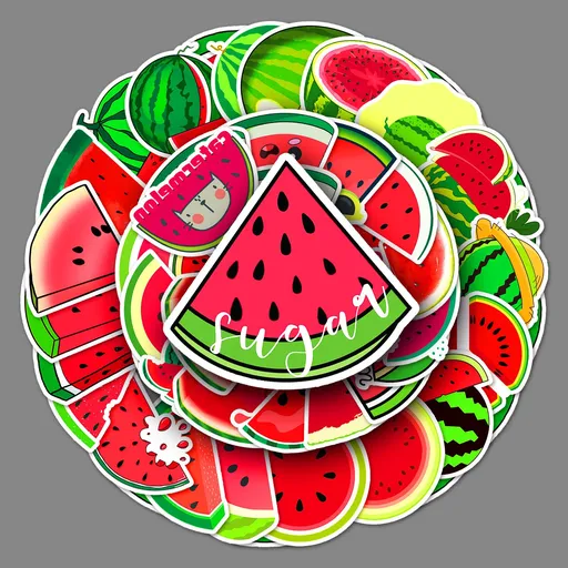 Watermelon Stickers 50 Pcs Vinyl Cute Fruit Stickers for Water Bottle Laptop Bumper Computer Skateboard Scrapbook Cars
