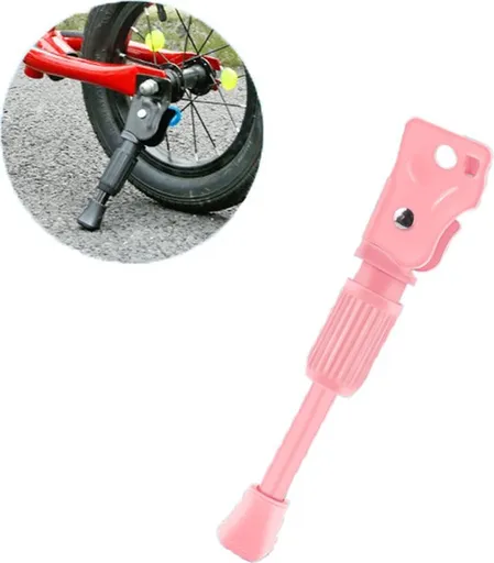 12 Inch - Bicycle Stand for Children's Bikes - MTB Kickstand - Single Bicycle Stand - Bicycle Accessories for Children - Bicycle Stand - Side Stand for Bicycles - Bicycle, E-Bike, City Bike & Mountain Bike - Pink - Easy to Install