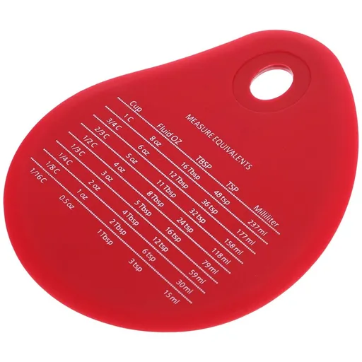 Multi Function Red Silicone Dough Cutter with Measurements for Home Baking Use