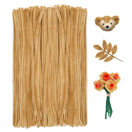 200pcs Pipe Cleaners Chenille Stems for Craft, Christmas Craft Supplies for DIY Art & Creative Crafts Decorations（Apricot）