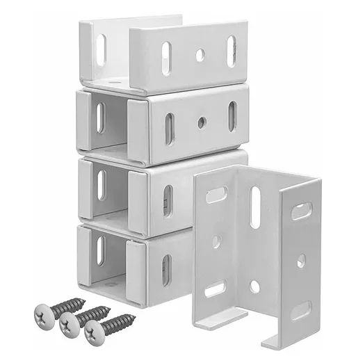 White Aluminum Fence Bracket for Vinyl Fencing,Heavy Duty Replacement for 2.75in Bracket,Fence Bracket Used for Connecting Panel to Post,Vinyl Fence Parts(8Pcs & 80screws)