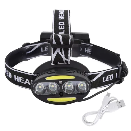 Outdoor Night COB T6 LED Head Light Induction Searchlight Adjustable Headband Accessory