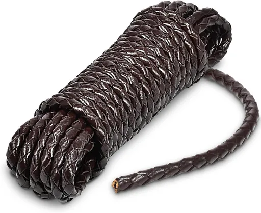 4mm 5.46yard Genuine Round Leather Cord for Jewelry Making, 20 Pack 4mm Hole Magnetic Clasps Leather Bracelet Necklace Paracord Fashion Jewelry DIY Leathercraft Accessories