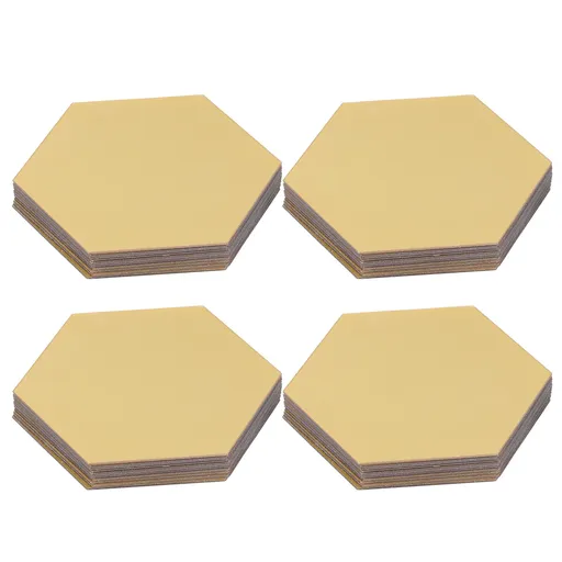 4 Set Mirror Wall Sticker Acrylic Hex Removable Decor Decal Background Home Decoration12.6cm Gold