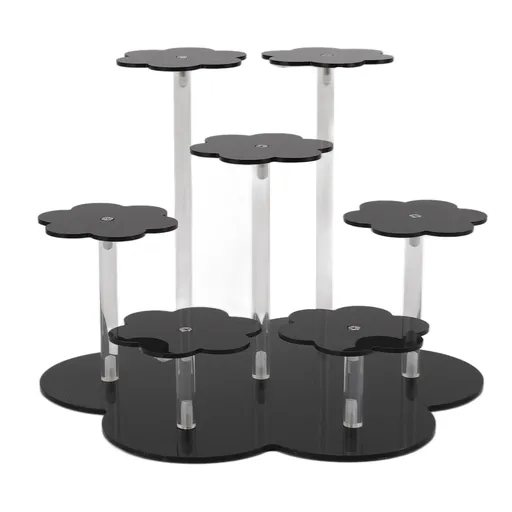 Acrylic Display Stand Figures Perfume Organizers Storage Risers Cupcake Dessert Conutertop Desktop Decoration Organizer Black