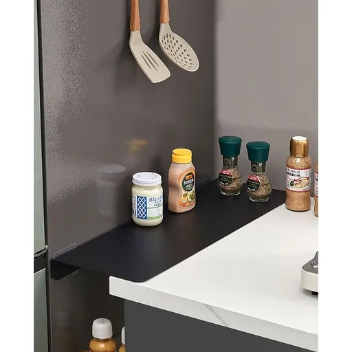 Kitchen Gap Partition Countertop Gap Extension Board, 19.68 x 3.93in Countertop Caulking Panels, Refrigerator Side Partition, Gap Covers Between Countertop and Walls(Black)