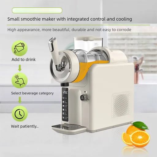 White Compact Home Cold Drink & Ice Cream Maker – Multi-Functional Slush, Milkshake, Coffee, Cocktail & Ice Cream Machine with Auto-Clean Function (AU Plug)