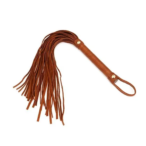 House Of Dasein Brown Leather Flogger Erotic Toys Spanking Bondage Bdsm Fetish - Brown