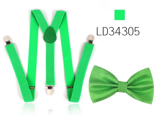 Adult Polyester Suspenders Bow Tie Set 2.5cm LD34305