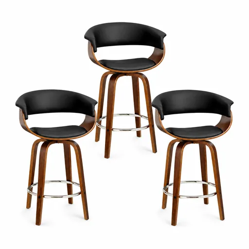 Artiss Bar Stools Set of 3 Kitchen Wooden Bar Stool Dining Chair 65cm