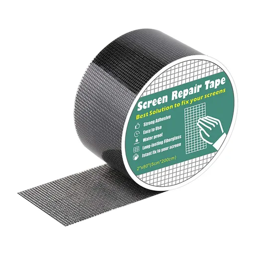 Self-Adhesive Window and Door Screen Repair Tape, Anti-Insect Fly Mosquito Net Patch, 2"x78.74" for Window and Door Screen Fix, Easy to Use, Long-Lasting, Fiberglass Screen Repair Sticker Black