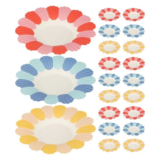 Festive Assorted Color Paper Plates for Dessert and Appetizer Serving