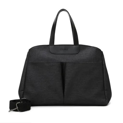 Size Large Black Stylish Multi-Function Diaper Bag - Insulated Tote with Shoulder Strap for Baby Essentials