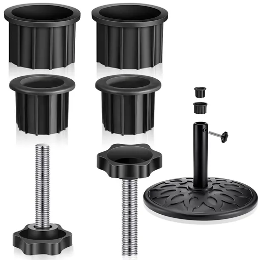 Umbrella Base Stand Hole Ring Plug Cover and Cap Umbrella Stand Replacement Part withThread Replacement Hand Knob Threaded (6 Pcs)