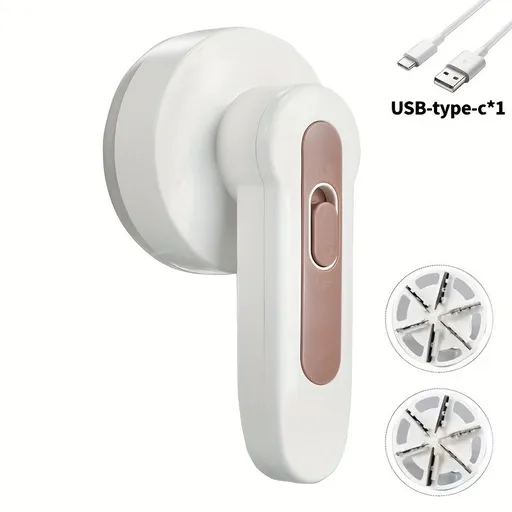 Electric Clothes Lint Remover USB-C Charging White Black Compact Ergonomic Design