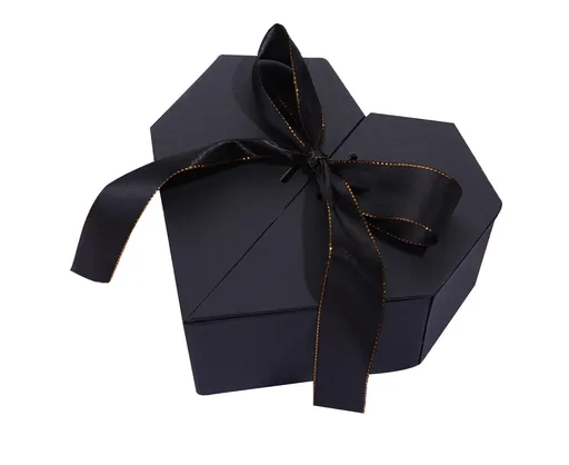 Mbg Gift Box Attractive DIY Bright Color Romantic Heart-shaped Snack Storage Case for Wedding-Black