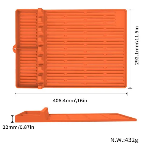 Silicone Grill Mat Compatible with Blackstone, Silicone Griddle Tools Mat with Drip Pad, Spatula Mat for Outdoor Grill Kitchen