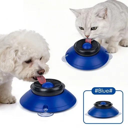 Slow Feeder Lick Bowl, Universal for Cats and Dogs, a Fun and Stimulating Feeding Tool - Blue