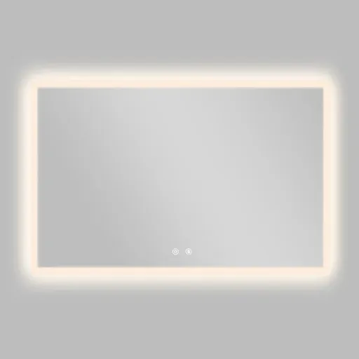 Smart LED Bathroom Mirror Anti-Fog Wall Mounted Vanity Mirror with 3 Color Dimmable Lights Touch Sensor 100x70cm