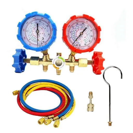 3 Way AC Diagnostic Manifold Gauge Set Metal, Photo Color, 1.9