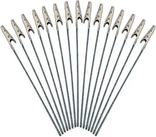 50Pcs Metal Wire Alligator Clamp Long-Tailed Alligator Iron Clip Clasp for DIY Card Clip Holder 6 inch (150mm)