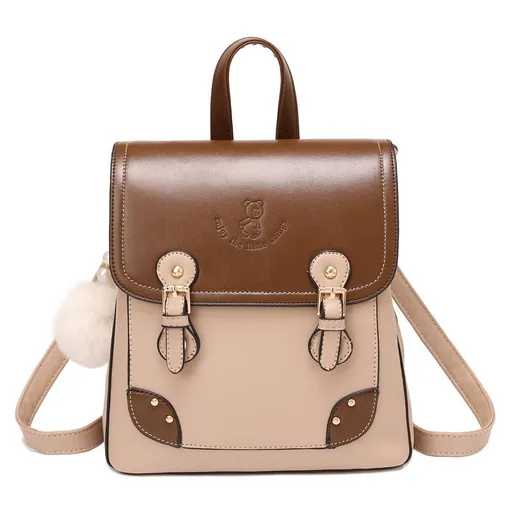 Backpack Purse For Women Cute Fashion Leather Backpack Japanese Style Handbag Ladies Casual Shoulder Bags (Brown)