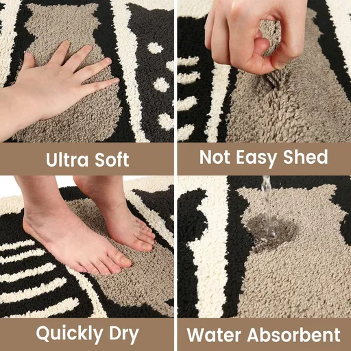 Bathroom Rugs Mat 25.6x18IN Cat Bath Mat for Bathroom Non Slip Machine Washable Soft Absorbent Cute Bath Rug Plush Bath Carpet