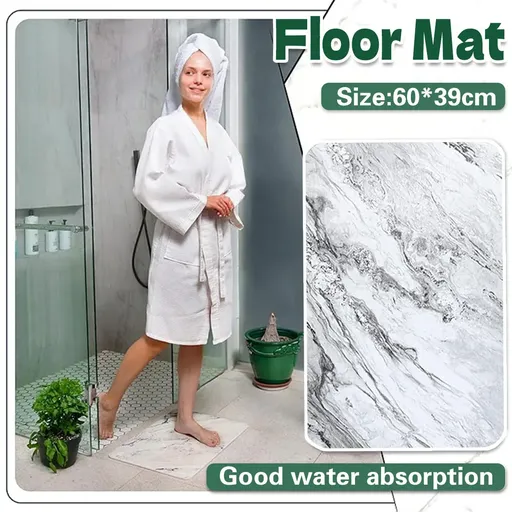 Diatom Mud Water Absorbing Mat Anti Slip Bathroom Floor Mat Absorbent Foot Rug