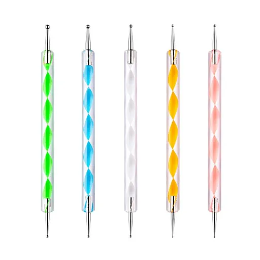 5 Piece Dotting Tool Set Dual-Ended Design for Nail Art and Decoration in Various Sizes