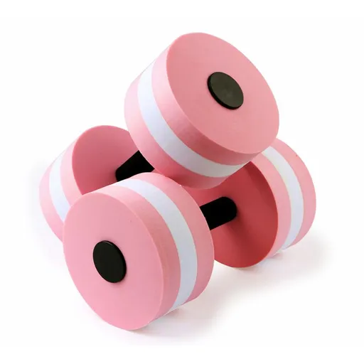 2PCS EVA Water Dumbbells Aquatic Exercise Barbells for Water Aerobics Pool Fitness Resistance Training - Pink