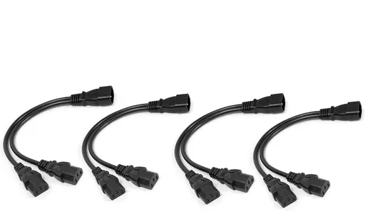 4-Pack UPS Server Y Splitter C14 to 2 x C13 Power Extension Cable