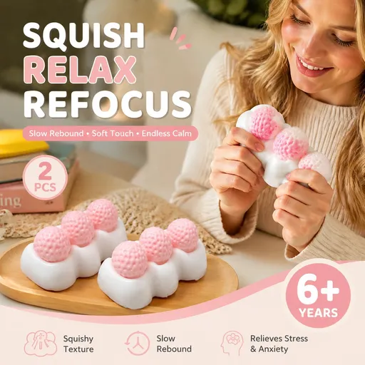 Strawberry Cream Stick Gentle Squishy 2 Pack, Stress Calming Squeeze Duo
