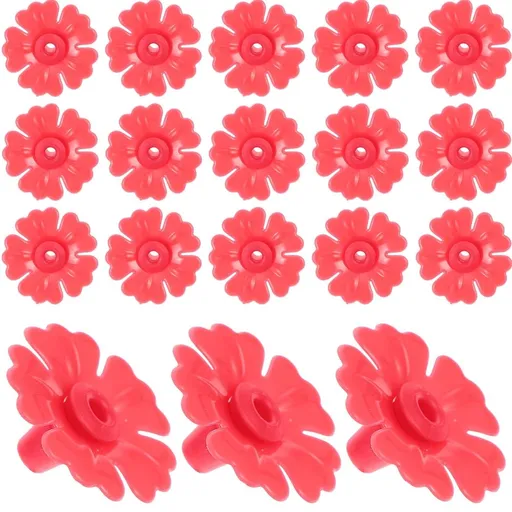 20-Pack Replacement Plastic Hummingbird Feeder Flowers, Bird Feeder Parts for Outdoor Garden Feeding