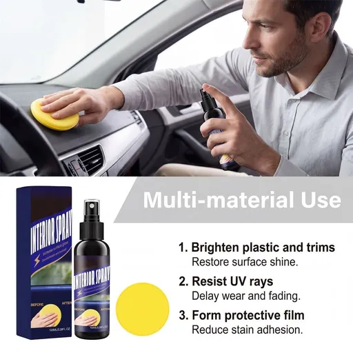 Polishing Cleaner, Car Interior Cleaner Spray, Total Vehicle Interior Detailer Spray For Vinyl, Rubber, Plastic, Trim, And Dashboard