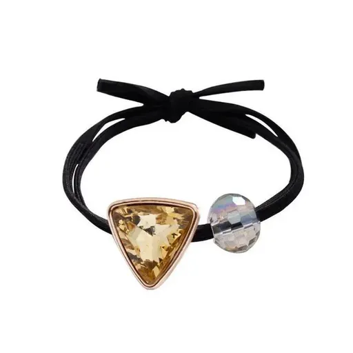 Women Headband Ponytail TriangleDiamond Stretch Hair Rope Multi Colours Concise - Champagne