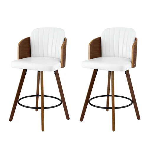 Artiss Wooden Bar Stools Swivel Kitchen Counter Stool Chair 58cm Seat Height