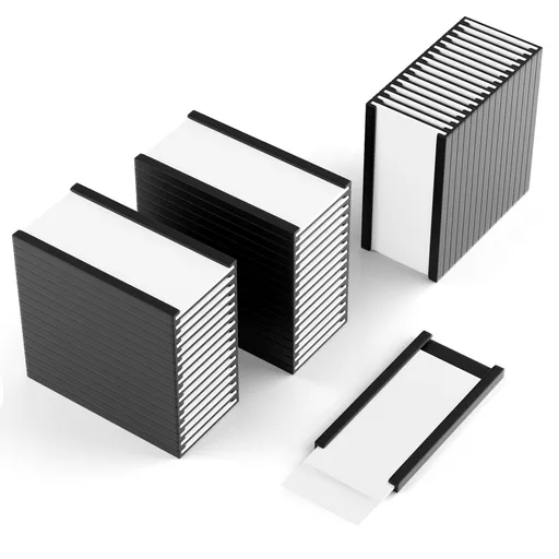 50 Pack C Channel Magentic Label Holders 1x2 Inch Magnetic Data Card Holders File Cabinet Labels for Metal Whiteboard Rack