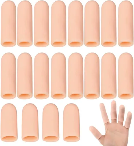 20 Pack Gel Finger Cots, Finger Protector Support New Material Finger Gloves, Finger Cots to Protect Crack, Peel Finger and Other Finger Pain