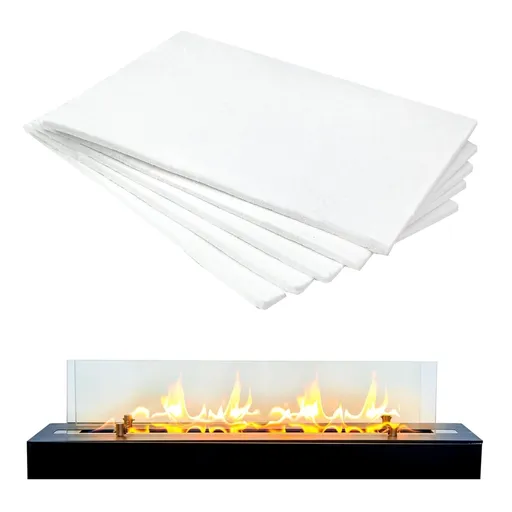 Carbon Felt Wick Bioethanol Fuel 11.8x7.87In White 5 Pack