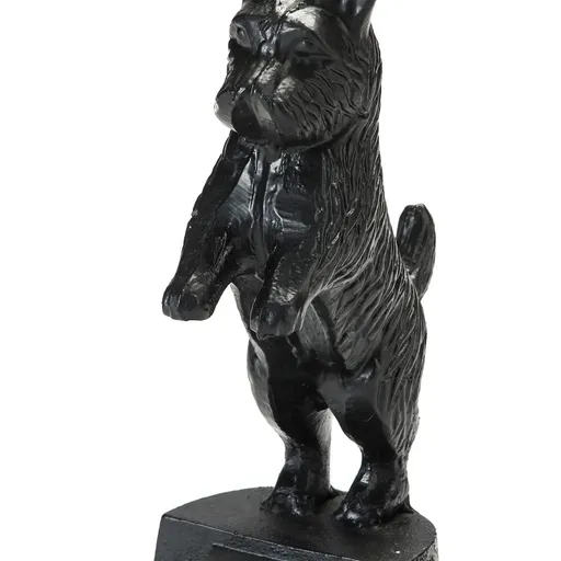 Dog Door Stop Wedge Decorative Cast Iron Door Stopper for Bottom of DoorBig dog door stopper, courtyard garden door stopper(Black)