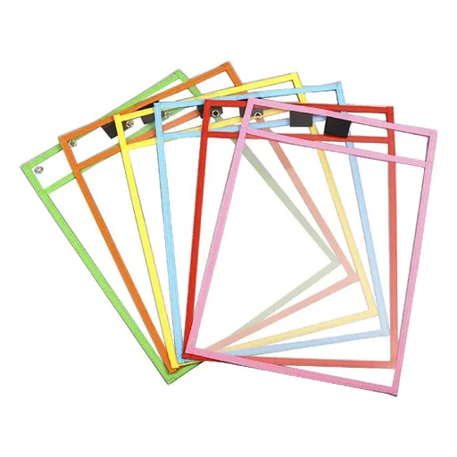 Pockets Oversize 10×14 Inch Perfect for Classroom Organization Reusable Pockets Teaching Supplies Sheet Protectors-6pcs