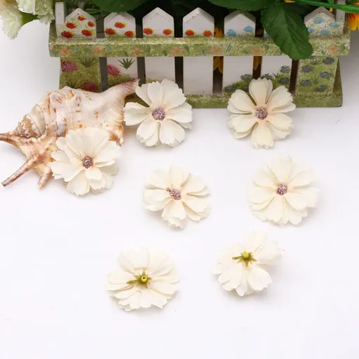 50 Pcs Cherry Blossom Flower Heads Assorted Artificial Silk Flowers Heads Bridal Wedding Party Supply Headbands Dress DIY