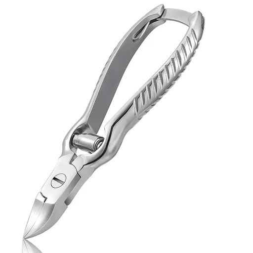Heavy Duty Podiatrist Toenail Clippers for Thick and Ingrown Nails, Stainless Steel Toe Nail Clipper - Silver