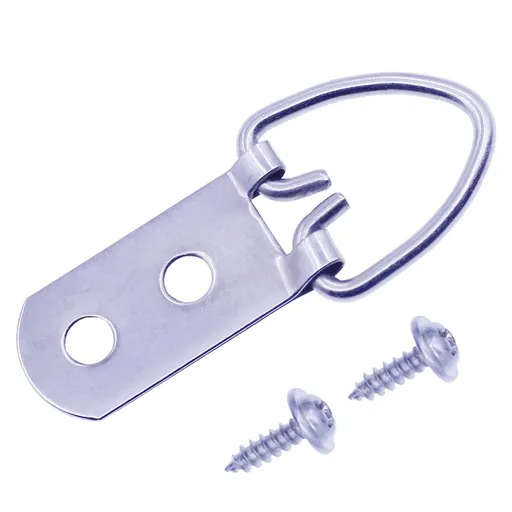 Heavy Duty D-Ring Picture Hangers with Screws, 30 Pcs Large Wide D Ring Picture Hanging Hardware, 2 Holes Picture Hooks for Mirror